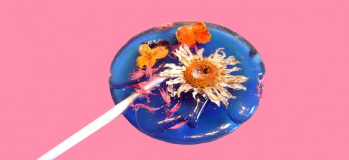 Lollies met eetbare bloemen