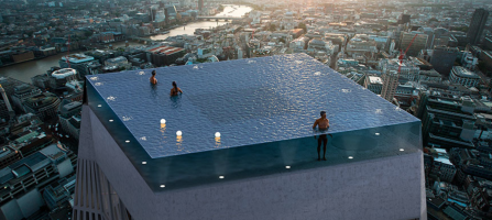 Deze 360 graden infinity pool is bovenaards!